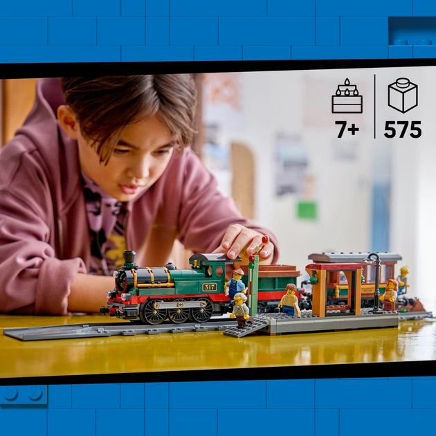 Zestaw klocków LEGO City Retro pociąg z lokomotywą parową 575 elementów (60511) - obraz 3