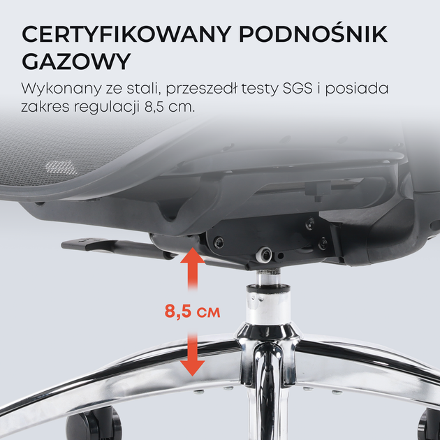 Fotel biurowy SIHOO DORO C300L Mesh Black (DORO-C300L-A3-101) - obraz 10