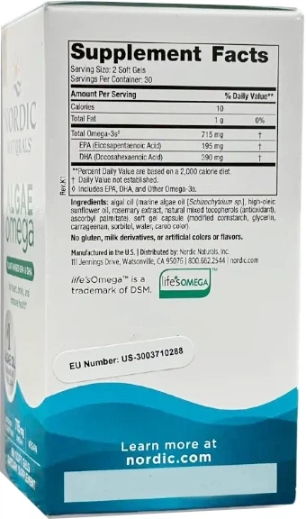 Omega z alg Nordic Naturals Algae Omega 715 mg 60 kapsułek miękkich (768990016066) - obraz 4