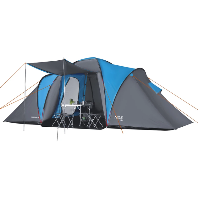 Кемпінгова палатка NILS CAMP NC6431 HIGHLAND IV сіро-блакитний - зображення 6