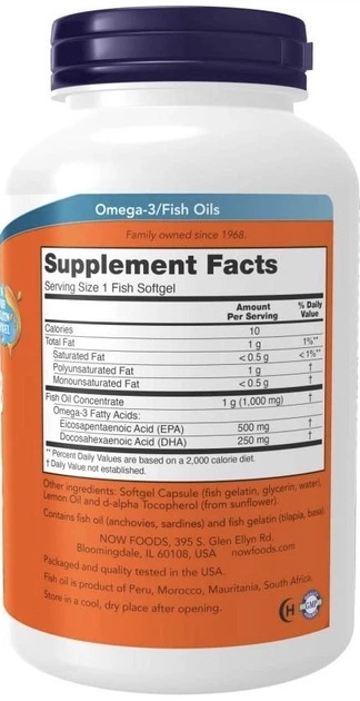 Дієтична добавка NOW Foods – Ultra Omega-3 (Риб'ячий желатин), 180 м'яких капсул (733739016652) - зображення 2