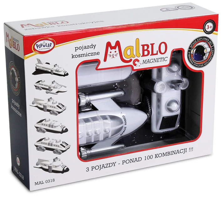 Zestaw zabawek magnetycznych MalBlo Magnetic Pojazdy Kosmiczne MAL 0318 (755828603185) - obraz 5