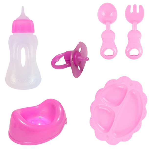 Lalka bobas MalPlay z krzesełkiem do karmienia i akcesoriami 3 w 1 30 cm 111568 (5901924238898) - obraz 2