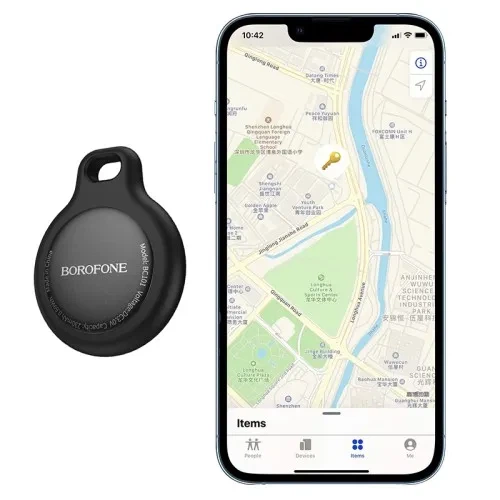 Брелок-поисковый трекер BOROFONE BC101 Exquisite Smart Positioning Black с поддержкой Apple Find My для ключей, сумки и вещей - изображение 4