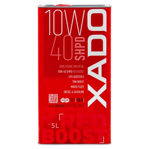 Олива моторна XADO 10W-40 SHPD (SL/CI-4) Red Boost напівсинтетична 5 л (XA 26349) - Фото 1 Олива моторна XADO 10W-40 SHPD (SL/CI-4) Red Boost напівсинтетична 5 л (XA 26349) - зображення 1