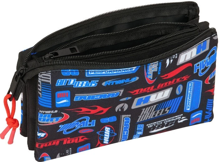 Piórnik Safta Hot Wheels potrójny Czarny 22 x 3 x 12 cm (8412688598618) - obraz 3