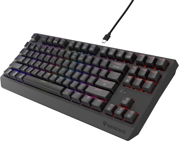 Klawiatura przewodowa Genesis Thor 230 TKL Wireless Outemu Silent Lemon Black (NKG-2108) - obraz 7
