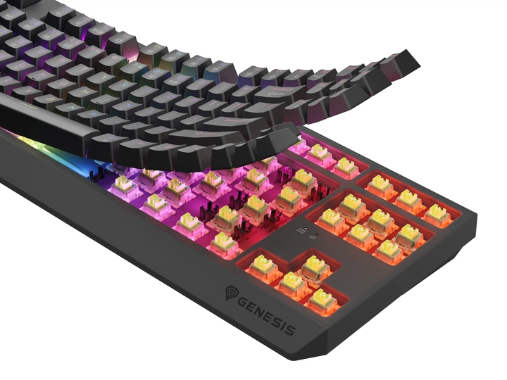 Klawiatura przewodowa Genesis Thor 230 TKL Wireless Outemu Silent Lemon Black (NKG-2108) - obraz 17