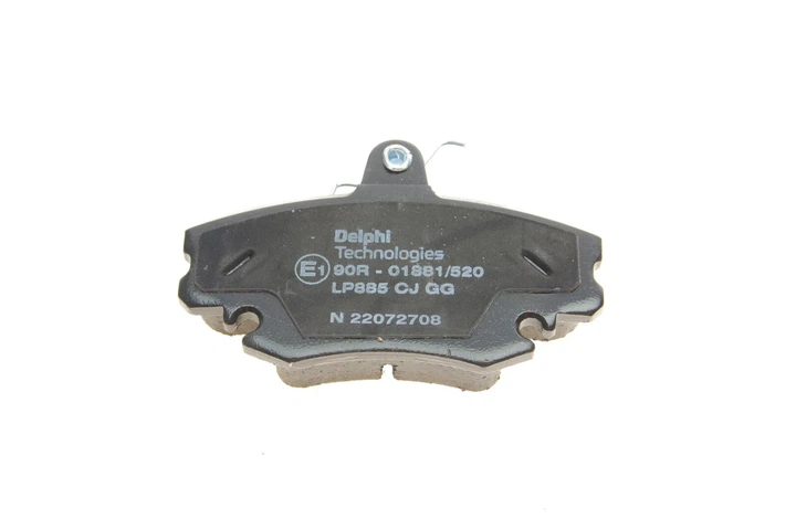 Колодки гальмові Delphi LP885 Renault Twingo, Clio, Espace, Megane, Logan, Sandero; Dacia Logan, Solenza 425041, 425070, 425310 - Фото 6 Колодки гальмові Delphi LP885 Renault Twingo, Clio, Espace, Megane, Logan, Sandero; Dacia Logan, Solenza 425041, 425070, 425310 - зображення 6