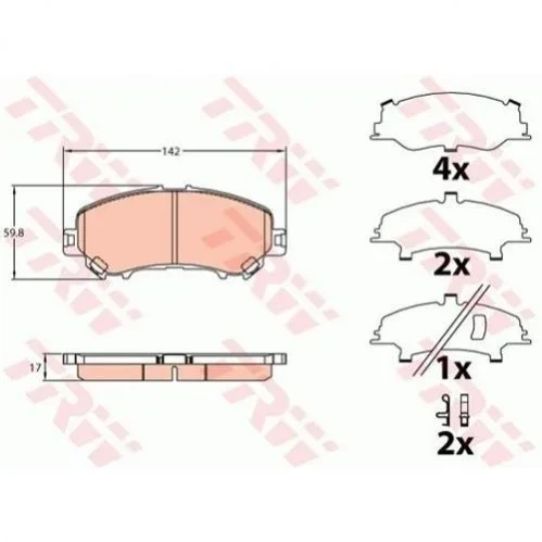 Колодки гальмові TRW GDB3648 Renault Kadjar; Nissan X-Trail D10604EA0A, D10604CA0A, 410604EA0A - Фото 1 Колодки гальмові TRW GDB3648 Renault Kadjar; Nissan X-Trail D10604EA0A, D10604CA0A, 410604EA0A - зображення 1