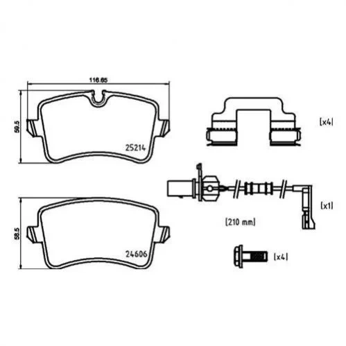 Комплект гальмівних колодок BREMBO P85150 Audi A6, Allroad, A7, A5, A4 9A769845100, 4G0698451J, 4G0698451A - изображение 2