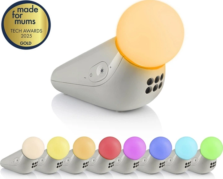 Lampka nocna dla dzieci Motorola S1 Light and Sound Soother z uspokajającymi dźwiękami Biała (120MOTOBBMMS1) - obraz 2