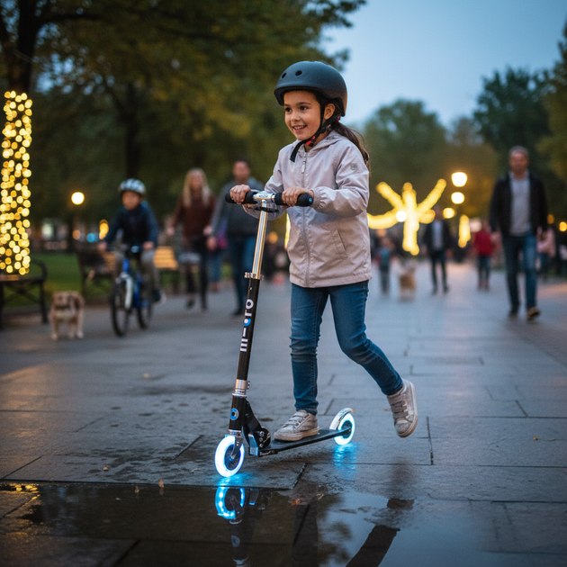 Самокат дитячий складаний MICRO Sprite LED з підсвічуванням коліс Чорний - Фото 2 Самокат дитячий складаний MICRO Sprite LED з підсвічуванням коліс Чорний - зображення 2