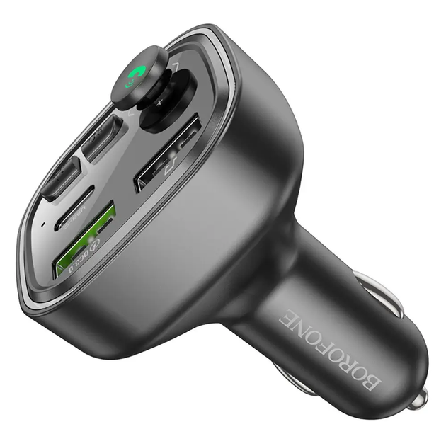 АЗП з FM-модулятором BOROFONE BC48 Broad QC3.0 car BT FM transmitter 18W Black - Фото 5 АЗП з FM-модулятором BOROFONE BC48 Broad QC3.0 car BT FM transmitter 18W Black - изображение 5