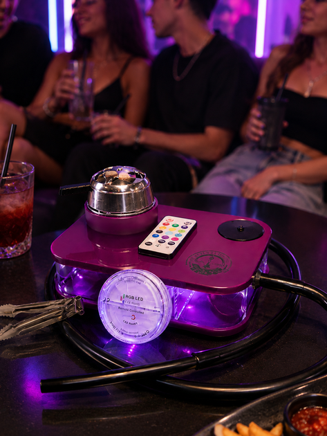 Кальян Yahya Capsule Violet Яхья Капсул мобильный 6,5 см высотой акрил с LED подсветкой и полной комплектацией фиолетовый - изображение 4