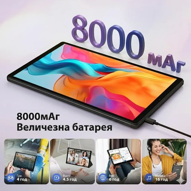 Планшет 10.4" Full HD PIXGOOD M258 12+24/256Gb 8 ядер Android 15 8000mAh Черный - Уценка - Фото 5 Планшет 10.4" Full HD PIXGOOD M258 12+24/256Gb 8 ядер Android 15 8000mAh Черный - Уценка - изображение 5