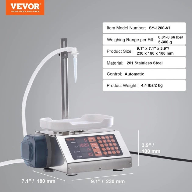 Дозатор для розливу рідин Vevor SY-1200-V2 Silver Б/В k2 - зображення 7