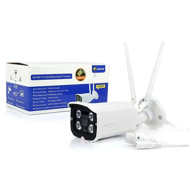 Внешняя WiFi камера видеонаблюдения 2 Мп поворотная с режимом день ночь белая для внутреннего и уличного применения - Фото 7 Внешняя WiFi камера видеонаблюдения 2 Мп поворотная с режимом день ночь белая для внутреннего и уличного применения - изображение 7
