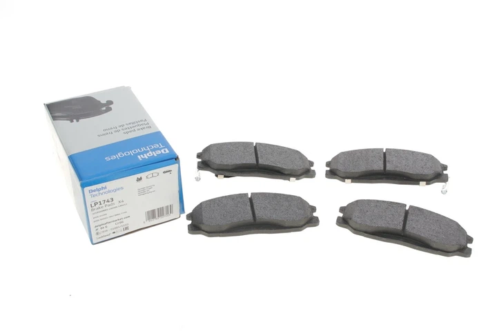 Комплект гальмівних колодок Delphi LP1743 Hyundai Santa Fe, Trajet, H-1; SsangYong Actyon, Rexton, Kyron 4813008260, 48130090A1, 48130091A0 - изображение 4