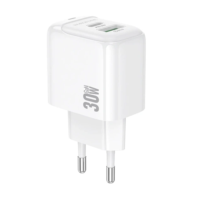Мережевий зарядний пристрій BOROFONE BAS45A Potential PD30W+QC3.0 charger(EU) White - Фото 1 Мережевий зарядний пристрій BOROFONE BAS45A Potential PD30W+QC3.0 charger(EU) White - зображення 1