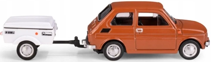 Model kolekcjonerski Daffi Fiat 126p + Przyczepa Niewiadów Krótka 1:43 K‑610 Brązowy (5905422116108) - obraz 4