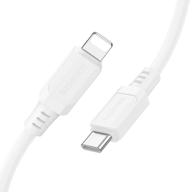 Кабель BOROFONE BX115 Lotto PD silicone charging data cable iP White - Фото 1 Кабель BOROFONE BX115 Lotto PD silicone charging data cable iP White - зображення 1