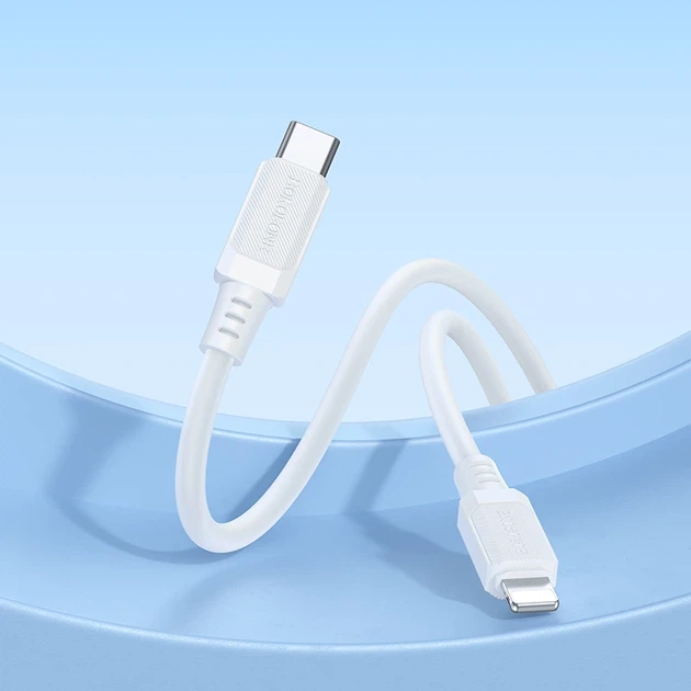 Кабель BOROFONE BX115 Lotto PD silicone charging data cable iP White - Фото 4 Кабель BOROFONE BX115 Lotto PD silicone charging data cable iP White - зображення 4