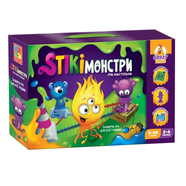 Настільна гра "Стікімонстри" Vladi Toys VT8055-35 (укр) - Фото 1 Настільна гра "Стікімонстри" Vladi Toys VT8055-35 (укр) - зображення 1