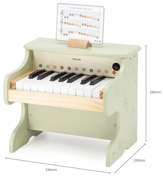 Drewniane pianino Viga do nauki gry Zielone (44274) (6971608442742) - obraz 6