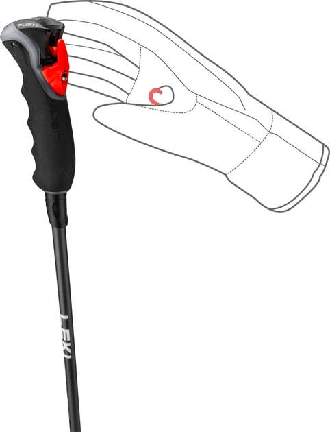 Kijki narciarskie Leki 3D Carbon 12 115 cm Czarne (4028173322541) - obraz 6