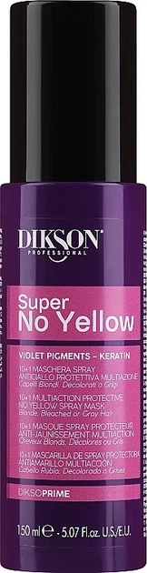 Маска-спрей проти жовтизни волосся для блондинок Super No-Yellow 10in1 Mask-Sprey Dikson DiksoPrime 150 мл - Фото 1 Маска-спрей проти жовтизни волосся для блондинок Super No-Yellow 10in1 Mask-Sprey Dikson DiksoPrime 150 мл - изображение 1