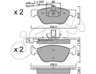 Колодки гальмівні дискові, комплект CIFAM 8220830 Alfa Romeo 146, GT, 156, Spider, 145, 155, GTV 71713143, 71748388, 71752995 - Фото 1 Колодки гальмівні дискові, комплект CIFAM 8220830 Alfa Romeo 146, GT, 156, Spider, 145, 155, GTV 71713143, 71748388, 71752995 - зображення 1