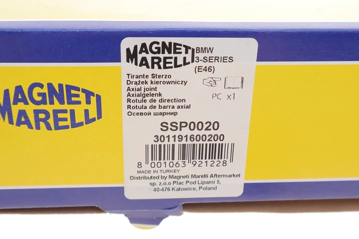 Поперечна рульова тяга (без наконечника) MAGNETI MARELLI 301191600200 BMW 3 Series 32211095950 - изображение 3