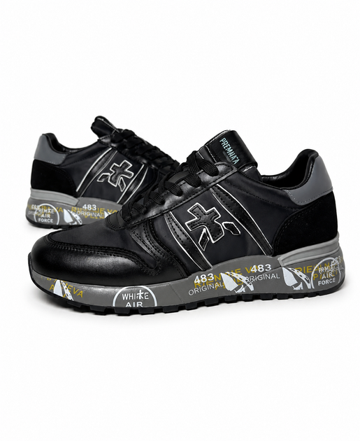 Мужские кроссовки повседневные Premiata Mase Black 43 (27,5 см) Черный - Фото 6 Мужские кроссовки повседневные Premiata Mase Black 43 (27,5 см) Черный - изображение 6