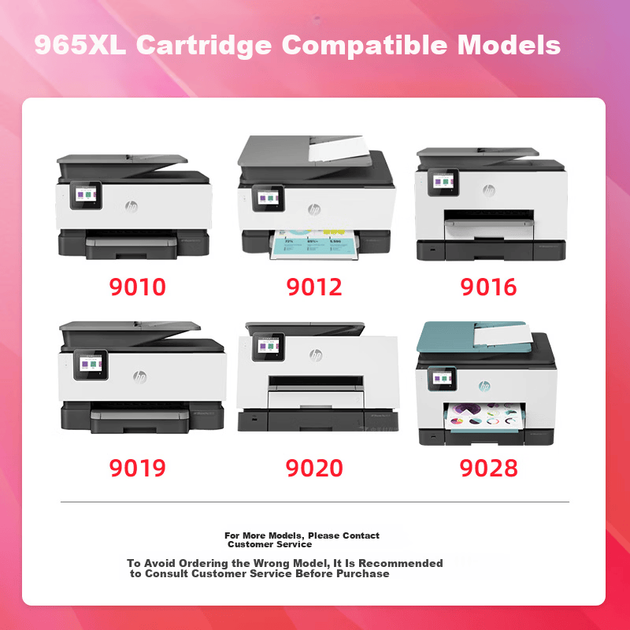 Чорнильний картридж Huiwei 965XL, сумісний з HP 9020 9010 9019 OfficeJet Pro 9012 9016 9026 9028 9018, комплект чотирьох кольорів - зображення 4