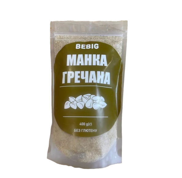 Манка без глютену гречана, TM Bebig 400 г - Фото 1 Манка без глютену гречана, TM Bebig 400 г - зображення 1