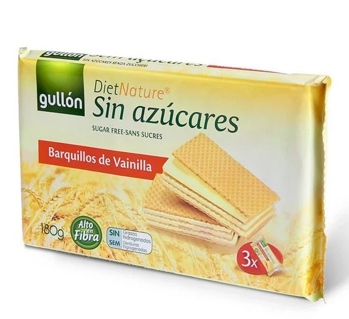 Вафлі без цукру ванільні Diet Nature Gullon, 180 г - Фото 1 Вафлі без цукру ванільні Diet Nature Gullon, 180 г - зображення 1