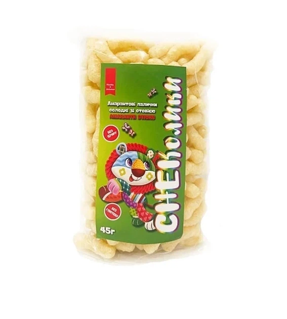 СНЕКолики палочки амарантовые сладкие со стевией, Gluten Free, ТМ Healthy Generation, 45 г - Фото 1 СНЕКолики палочки амарантовые сладкие со стевией, Gluten Free, ТМ Healthy Generation, 45 г - изображение 1