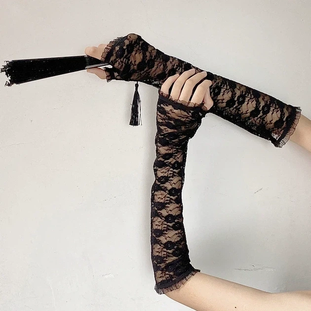 Мереживні довгі мітенки honey fashion accessories s/m/l чорний (30к060) - Фото 1 Мереживні довгі мітенки honey fashion accessories s/m/l чорний (30к060) - зображення 1