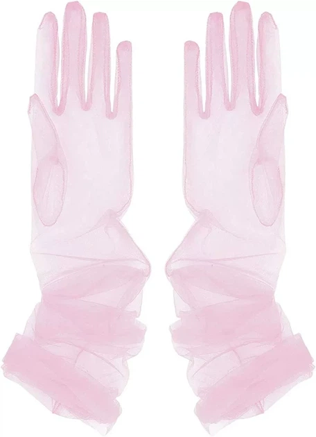 Фатинові довгі рукавички honey fashion accessories s/m/l рожевий (30к001) - зображення 2