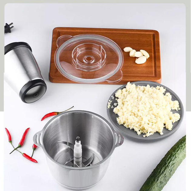 Измельчитель молния электрический с двойным лезвием UKC Food Kit Grinder 1.8 л 300Вт Нержавеющая сталь - изображение 7