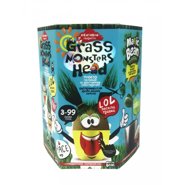 Набір креативної творчості Grass Monsters Head (українською), Danko Toys - Фото 8 Набір креативної творчості Grass Monsters Head (українською), Danko Toys - зображення 8