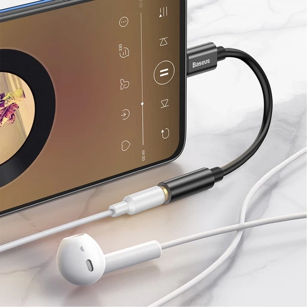 Адаптер Baseus L54 USB-C to Jack 3.5 mm Black (CATL54-01) - изображение 6