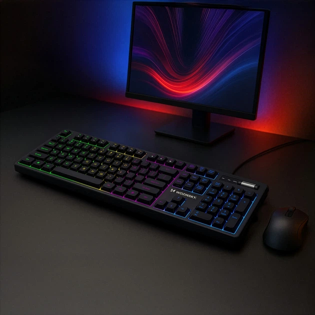 Клавіатура дротова Wozinsky WKG-200 USB Black (5907769384165) - зображення 9