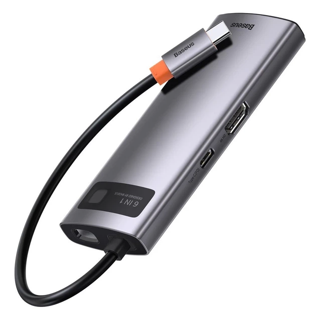 USB-хаб Baseus Metal Gleam Multifunctional 6-in-1 (CAHUB-CW0G) - изображение 7