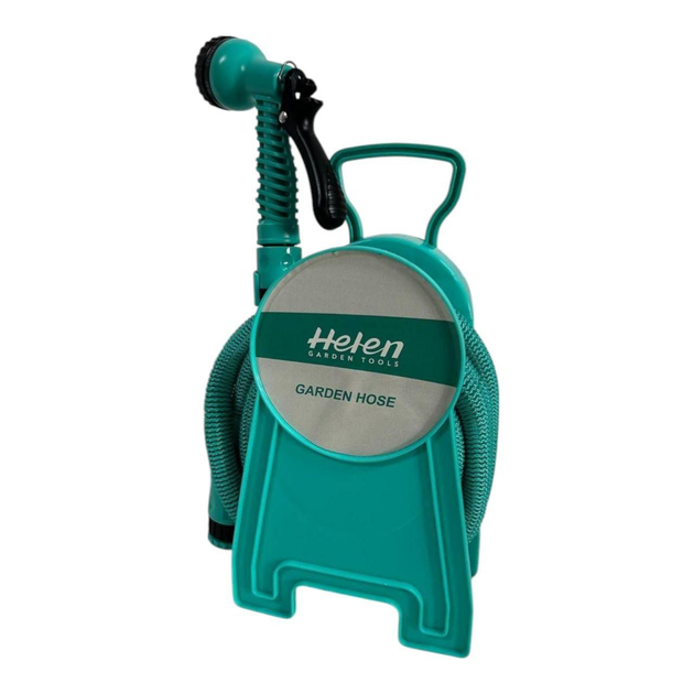Шланг поливальний 15 м з котушкою і розпилювачем з 7 режимами Helen Garden Tools шланг садовий, що розтягується - зображення 3