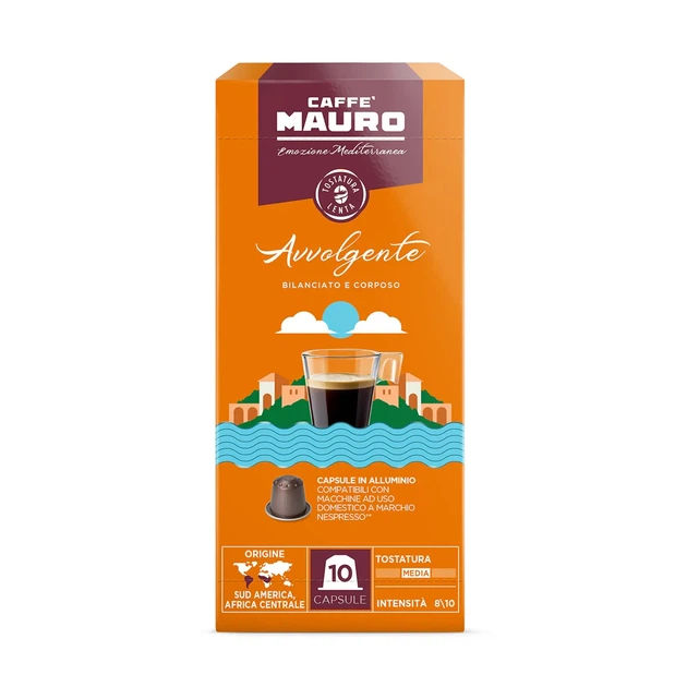 Кофе в капсулах Nespresso Mauro AVVOLGENTE 10 шт Мауро - Фото 1 Кофе в капсулах Nespresso Mauro AVVOLGENTE 10 шт Мауро - изображение 1