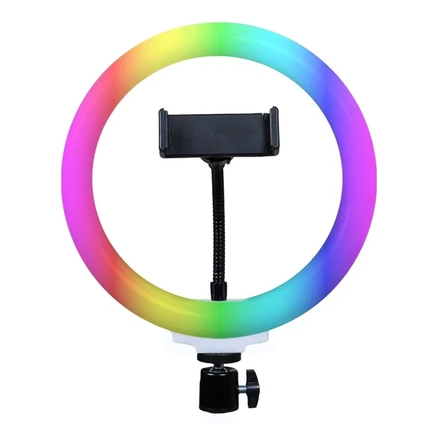 LED лампа Кольцевая светодиодная Led Лампа CRYSTAL RGB 20см с зажимом для тел - изображение 3