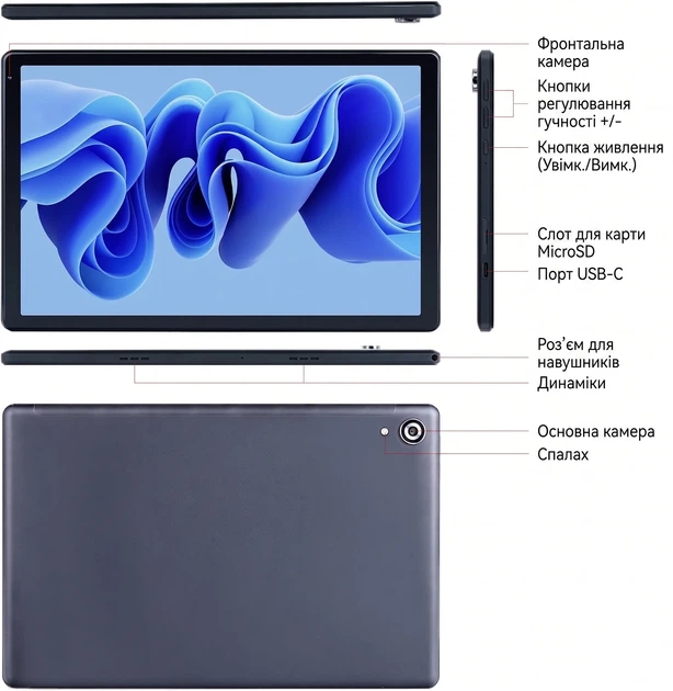 Планшет 10.1" MUISOO C109 4+20/128GB Wi-Fi 6 8 ядер Android 15 Черный - Фото 5 Планшет 10.1" MUISOO C109 4+20/128GB Wi-Fi 6 8 ядер Android 15 Черный - изображение 5