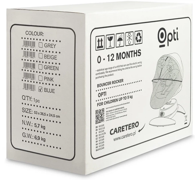Leżaczek-bujaczek elektryczny 2w1 Caretero Opti Pink (5908310396156) - obraz 18